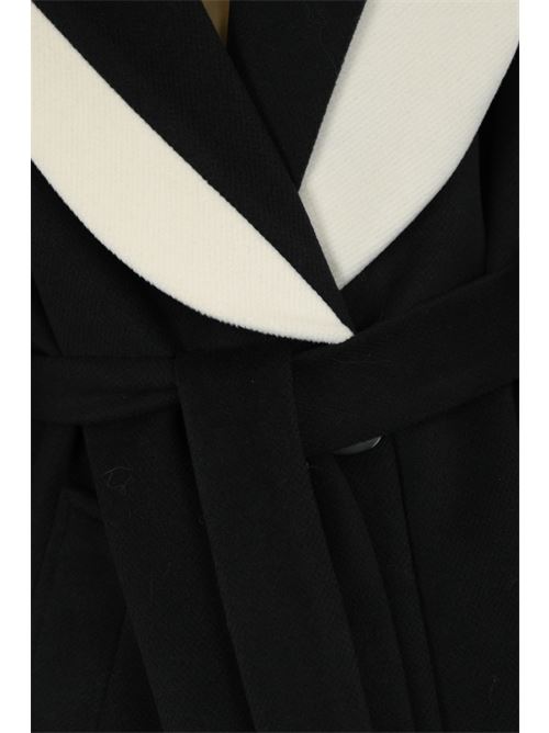 Cappotto con polsini in pelliccia YES LONDON | CD1179NERO/BIANCO